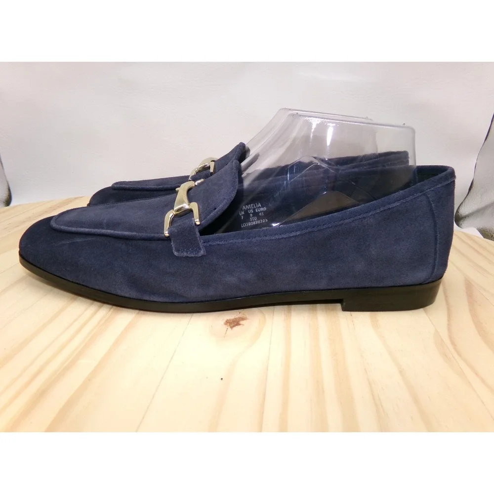 Hotter Horse Bit Loafers Shoes Womens Blue Size 9 Suede Slip On - Picture 2 of 8